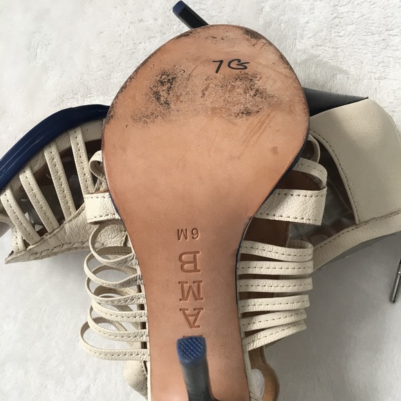 L.A.M.B. Kamy Leather Caged Heel Sandals - Picture 8 of 8